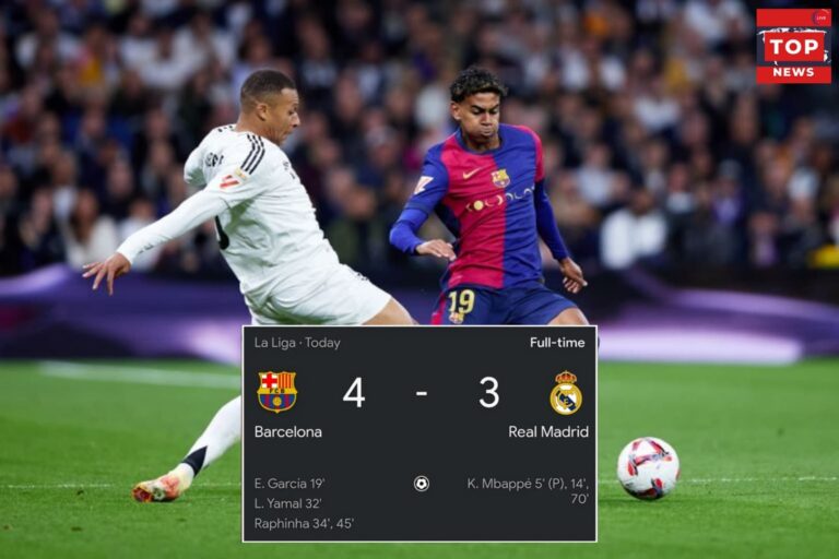 Barcelona Edge Real Madrid in Thrilling El Clásico by 4-3 , Close In on LaLiga Title
