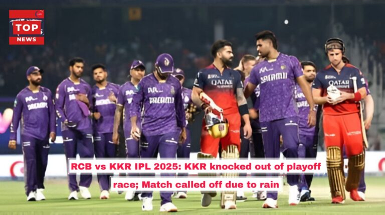 RCB vs KKR HIGHLIGHTS IPL 2025: KKR knocked out of playoff race; Match called off due to rain